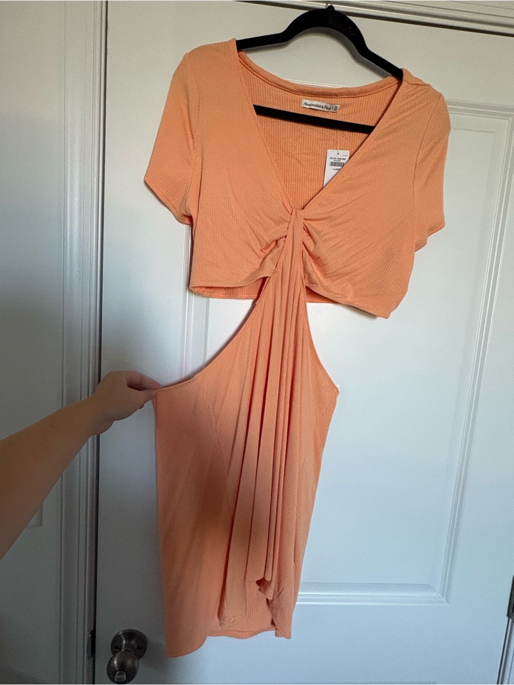 Peach Cutout Knit Dress